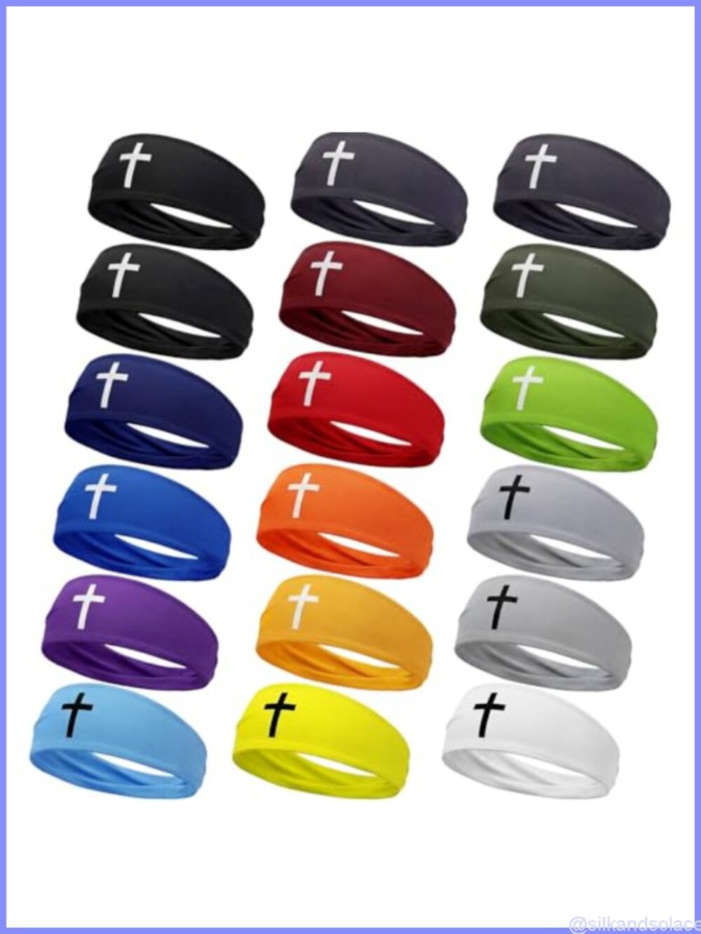 18 Pcs Sports Sweatbands Nylon Spandex Headbands Unisex Workout